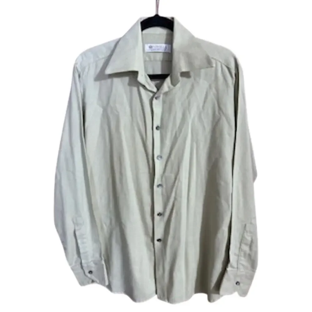 Viyella Men's sz L Wool Cotton Blend Long Sleeve Shirt